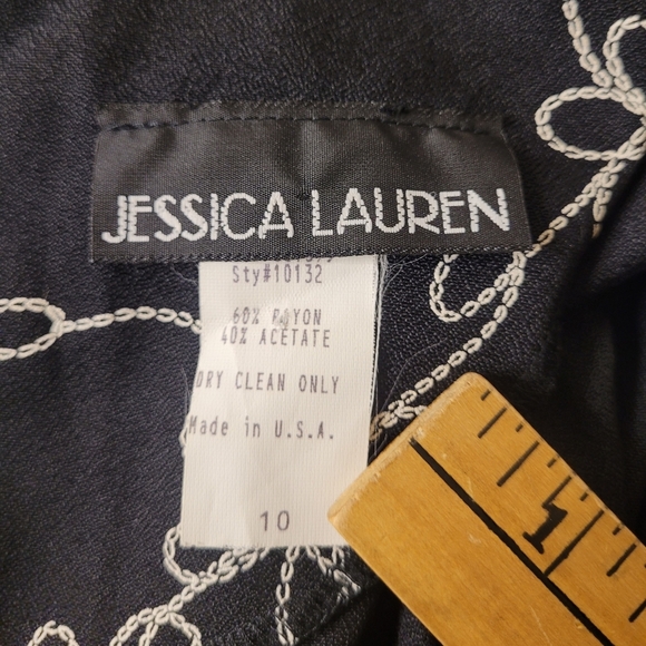 Vintage Jessica Lauren Black Classy Modest Maxi Dress sz 10 - Picture 3 of 8